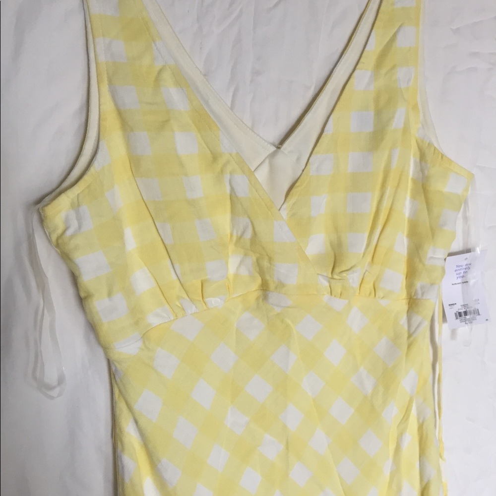 Yellow and white checkered dress